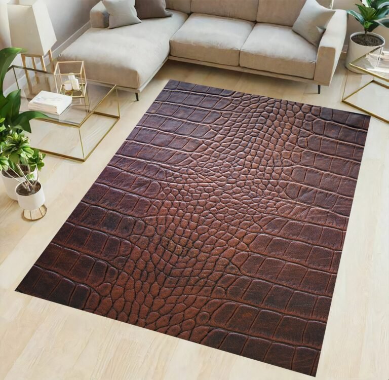 Handmade Leather Area Rug Mosaic